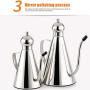 Jzenzero Olive Oil Vinegar Dispenser Jar Stainless Steel Seasoning Pot Container Kitchen Storage Bottles