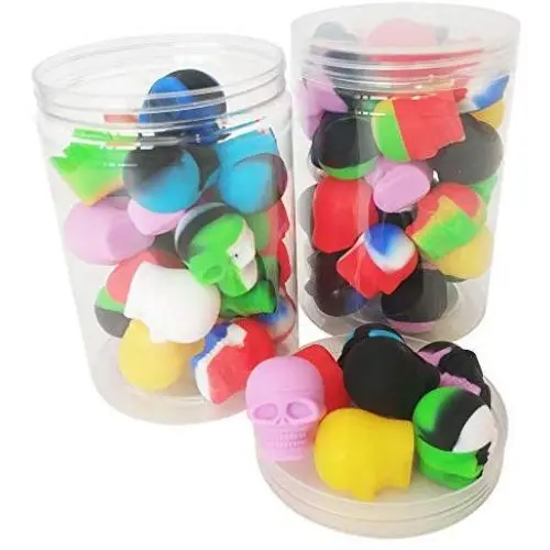 Contenants en silicone SZBS 30/pack 3ml, Boîte en forme de crâne miniature pour huile de vaporisation, miel, non-adhésif, concentré, cire, pots de stockage (1) Contenants en silicone SZBS 30/pack 3ml, Boîte en forme de crâne miniature pour huile de vaporisation, miel, non-adhésif, concentré, cire, pots de stockage (1)