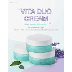 NEOGEN x Joan Kim Vita Duo Cream, Joan Day and Night Cream, Korean dual cream, Natural ingredients Green Tea and Vitamin C, 3.52 oz