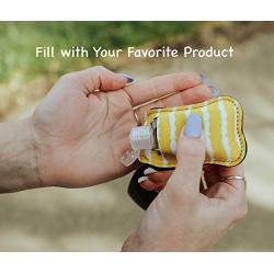 Zario Empty Travel Size Bottle and Keychain Holder - Refillable Bottles for Soap, Lotion, and Liquids - 30 ML Flip Cap Reusable Bottles with Keychain Carriers (stripes)