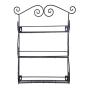 Coortical 3-Tier Spice Rack Spice Jars Bottle Holder Storage Organizer Shelf for Kitchen Scroll Wall Mounted, Pantry, Cabinet, Counter top Free Standing Rack- Black