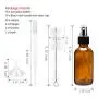 2 oz Bernstein Glas Sprayflaschen, DREAM ARK 16er Pack Leere Wiederbefüllbare Kleine Feine Sprühflasche für Ätherische Öle, Kosmetikprodukte, Parfüm, Hausmittel, Make-up-Werkzeuge und Aromatherapie