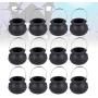 LIOOBO 12Pcs Candy Jars Halloween Witch Candy Jar Kettles Witch Cauldron Handheld Candy Bucket for Halloween Party Hanging Props (Black 5x7cm)