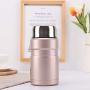 Thermos Food Jar Thermos Stainless Food Flask 710ml,Leakproof Vacuum Food Containers Lunch Box With Folding Spoon (Color : Natural)