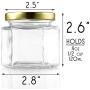 4-Ounce Hexagon Glass Jars (12-Pack), One Dozen 4 Oz Hex Jar Bulk for Party Favors, Preserves, Spices & Kitchen Storage