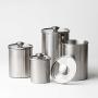 Deppon Airtight Canister Set, 4-Piece Stainless Steel Food Storage Container with Tempered Glass Lids for Kitchen Counter Coffee Tea Nuts Sugar Flour