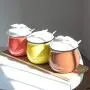 Moderne Farbkristallwal Badezusatz Set Süßigkeitenbehälter Zuckerdispenser Salzschale Pfefferhalter Würze Behälter mit Deckel Servierschöpfung mit Löffel, Rot