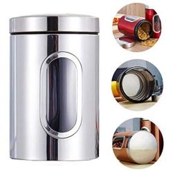 lesgos Stainless Steel Canister, 50 oz Airtight Storage Containers, Airtight Cereal Coffee Tea Sugar Beans Container with Visible Window for Kitchen Food Storage