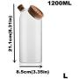 Glass Spice Jars Food Storage Containers Tank With Cork Lid For Bulk Product Coffee Preservation Kitchen Organizer Bank 500mlflat