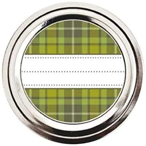 Green and Brown Plaid Pattern Mason Jar Labels by Once Upon Supplies, Round Stickers for Pantry, Kitchen, Home Office, Storage Organization, 2 Inches Size Fits Regular Mouth Canning Jars, 40 Labels Green and Brown Plaid Pattern Mason Jar Labels by Once Upon Supplies, Round Stickers for Pantry, Kitchen, Home Office, Storage Organization, 2 Inches Size Fits Regular Mouth Canning Jars, 40 Labels