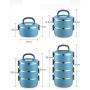 Multi-storey Thermos Stainless Food Flask,Leakproof Insulated Food Containers,Handle Food Flask (Color : Red, Size : 700ML)