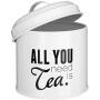 Premier Housewares Pun and Games Tea/Coffee/Sugar Canisters, White, Set of 3