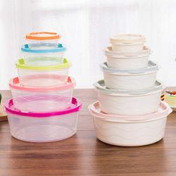 Kitchen Food Storage Jar Airtight Food Storage Food Storage Container Storage Box Kitchen Refrigerator Microwave Food Storage Box Set 10 Pack (Color : Transparent)