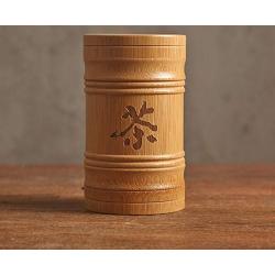 Handmade Bamboo Tea Canister Spice Caddy Storage Box Organizer Bottle Tea Set Box Kitchen Accessories Seal Cover Jar Caddy Gift,Small
