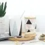 Einer-Stück-Keramik-Schüssel mit geometrischen Mustern, bleifrei, mit Holzverschlüssen, ideal für Süßigkeiten, Kekse, Butter, Kaffee, Hafer, Tee und Zucker (Stil 2) - 750ml
