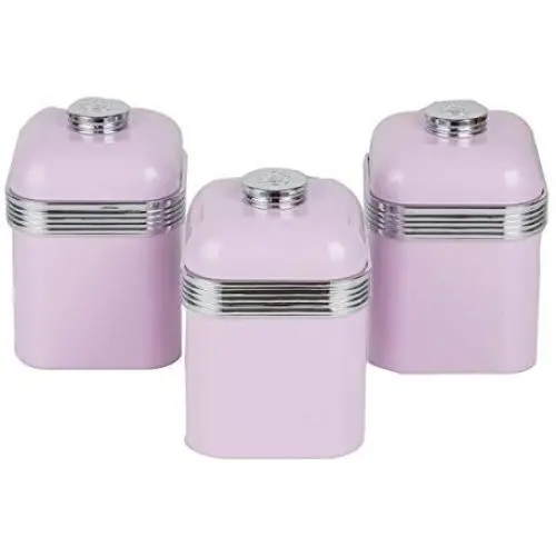 Ensemble de 3 Pots de Rangement Retro Rose, Swan SWKA1020PN