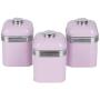 Swan SWKA1020PN Set of 3 Retro Storage Canisters, Pink