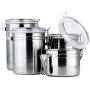 Fashionwu Sealed Canister Stainless Steel Sealed Canister Jar Coffee Sugar Tea Food Storage Container