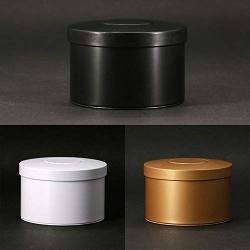 Small Round Sealed Metal Tea Cans Portable Coffee Candy Seasoning Storage Iron Box Home Kitchen Container,White