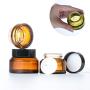 1pcs 15g/30g/50g Empty Amber Green Glass Refillable Bottles Makeup Jar Pot Travel Face Cream Lotion Vials Cosmetic Containers (Color : Brown, Size : 30g)