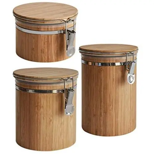 Bamboo Sealed Jars, Kitchen Household Grain Storage Tanks, Storage Spices/Coffee Beans/Tea Bamboo Sealed Jars, Kitchen Household Grain Storage Tanks, Storage Spices/Coffee Beans/Tea