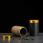Portable Tea Cans Ceramic Sealed Small Tea Jars Travel Portable Creative Storage Mini Box With Handle Packaging,Black