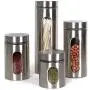 Réservoirs en verre pour cuisine, contenants en acier inoxydable avec couvercle, bocaux pour thé, épices, bouteilles de rangement alimentaire. Réservoirs en verre pour cuisine, contenants en acier inoxydable avec couvercle, bocaux pour thé, épices, bouteilles de rangement alimentaire.