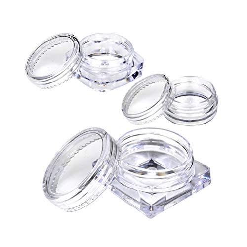 10Pcs Transparent Small Bottle 2g/2.5g Cosmetic Empty Jar Pot Eyeshadow Lip Balm Face Cream Sample Container (Size : A#)