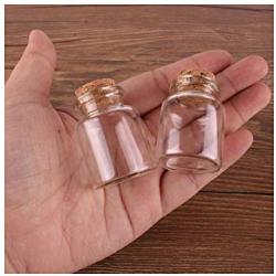 30x40x17mm 15ml Transparent Glass Spice Candy Bottles Jars With Cork Stopper Container Compatible For Wedding Gift,24pcs