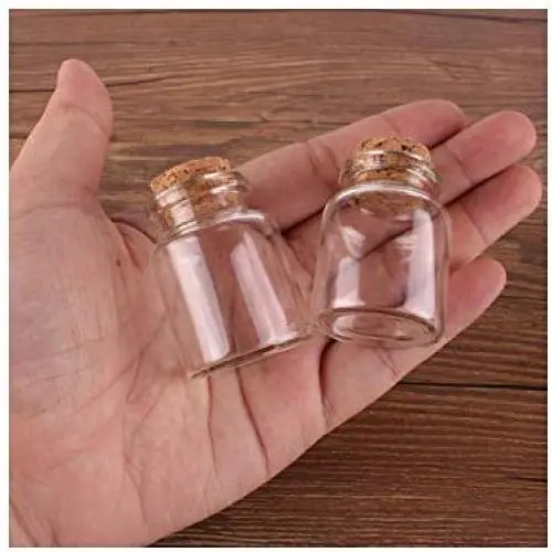 30x40x17mm 15ml Transparente Glas Gewürz- Süßigkeiten Flaschen Behälter mit Korkstopfen - Kompatibel für Hochzeit Geschenke, 24 Stück