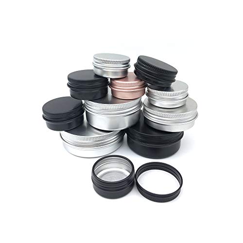 10PCS Silver Cream Jar Tin Cosmetic Lip Balm Containers Nail Derocation Crafts Pot Refillable Bottle Screw Thread Empty Aluminum,15g 40X18mm