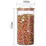 WANGLXST Storage Jar, High Borosilicate Glass Cylinder Airtight Food Storage Container Canister Jar with Bamboo Lid & Silicone Sealing Ring, Transparent