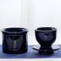 BRT Ceramic French Butter Crock Butter Keeper Butter Storage Jar Butter Dish (Blue)