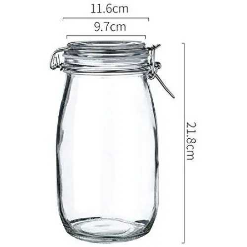 Bouteilles de stockage en verre pour café, épices, thés, bonbons, contenants de cuisine, 1500 ml