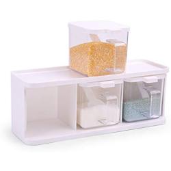 Transparent sauce box,Spice jar set Storage seasoning box-A