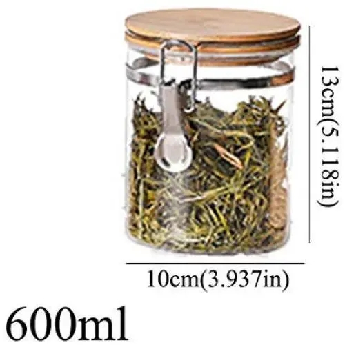 Storage Bottles Glass Container With Lid For Spices Confectioner Food Sundries Tea Coffee Sugar Sealed Kitchen Jar 600mlB151 Storage Bottles Glass Container With Lid For Spices Confectioner Food Sundries Tea Coffee Sugar Sealed Kitchen Jar 600mlB151