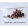 Große Lebensmittel-Aufbewahrungsbox für Kühlung mit Deckel, rechteckige transparente Aufbewahrungsbox für Gemüse und Obst (Farbe: Ein Fach, Größe: L)