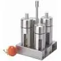DUDDP Storage Spice lar set Spice Jar 4pieces/set, salt and pepper mill set Stainless-Steel Salt Pepper Shaker, seasoning Bottle Silver DUDDP Storage Spice lar set Spice Jar 4pieces/set, salt and pepper mill set Stainless-Steel Salt Pepper Shaker, seasoning Bottle Silver