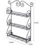 Pentaero 3-Tier Spice Rack Spice Jars Bottle Holder Storage Organizer Shelf for Kitchen, Wrought Iron Kitchen Rack, Kitchen Rack, Kitchen Storage Rack, Wall-Mounted Seasoning Rack (Black)