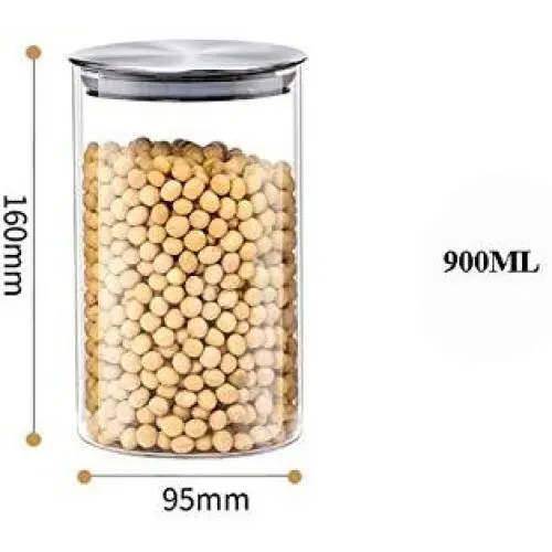 Glass Food Storage Containers with Metal Lids Transparent Kitchen Canisters Big and Small Airtight Food Jar for Pantry Glass Airtight Food Storage Containers Glass Food Storage Containers with Metal Lids Transparent Kitchen Canisters Big and Small Airtight Food Jar for Pantry Glass Airtight Food Storage Containers