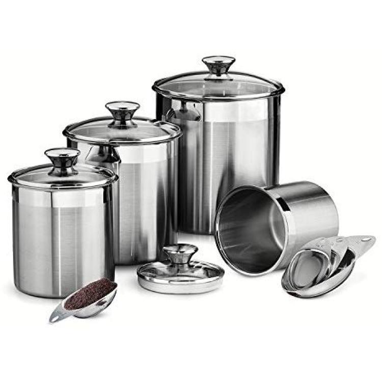 Cooks Standard 02553 4-Piece Stainless Steel Canister Set 02553