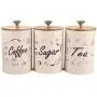 Kitchen Storage Canister, 3pcs Zinc Coating Iron Canister Multifunctional Vintage Metal Dry Food Jars Set With Cover for Tea, Coffee and Sugar