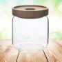 UPKOCH Glass Food Storage Jar Canister with Clip Top Bamboo Lids Glass Storage Container for Loose Tea Coffee Bean Sugar Salt 500ML