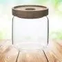 UPKOCH Glass Food Storage Jar Canister with Clip Top Bamboo Lids Glass Storage Container for Loose Tea Coffee Bean Sugar Salt 500ML
