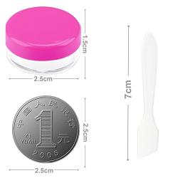 SumDirect 100Pcs 5G/5ML Empty Clear Plastic Cosmetic Containers with Hotpink Lids, Sample Jars, Makeup Sample Containers for Cream Lotion with a Snoop