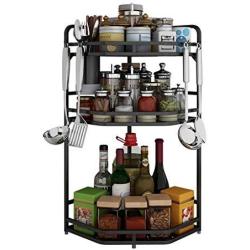 Spice Rack, Kitchen Free Standing Condiments Spice Rack Countertop Storage Cupboard For Seasoning Jars And Utensils Holder WSJF (Size : 24 x 24 x 64 cm)