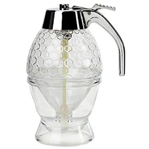 GrauGraugood Honigspender Sirup Zuckerglas Kristallklare Honig Lagerbehälter Flasche