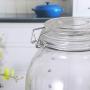 TOPBATHY 1 Pc Premium Durable Clear Seal Jar Glass Jars with Stainless Steel Lids Storage