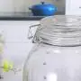 TOPBATHY 1 Pc Premium Durable Clear Seal Jar Glass Jars with Stainless Steel Lids Storage