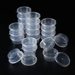 Pukido 24 pcs Slime Storage Container Reusable Plastic Storage Jars with Lids for Glue/Water/Cosmetic/Plasticine